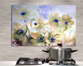 Tempered Glass Stove Backsplash Panel, Stove Back Cover, Kitchen Decor, Stove Top Cover, Kitchen Backsplash Tile, Chopping and Noodle Board