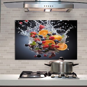 Dosseret de poêle en verre trempé, Carrelage pour dosseret de cuisine, Planche à découper, Planche à nouilles, Décoration de cuisine, Couvercle arrière de poêle, Couvercle de dessus de cuisinière