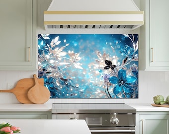 Tempered Glass Stove Backsplash Panel, Stove Back Cover, Kitchen Decor, Stove Top Cover, Kitchen Backsplash Tile, Chopping and Noodle Board