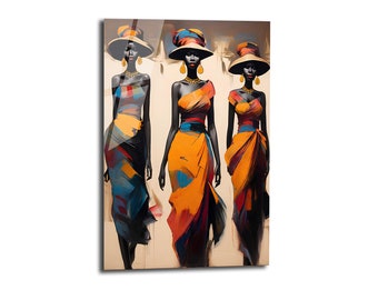 African Woman Wall Art, Black Woman Fashion Wall Art,Tempered Glass Wall Art,Glass Printing,Large Glass Wall Art,African Art,African Culture