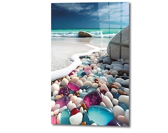 Tempered Glass Art-Glass Printing Art-Tempered Glass Wall Art-Glass Wall Decor-Home Decor-Wall Hangings-Zen Spa Stones Wall Art-Relax Decor
