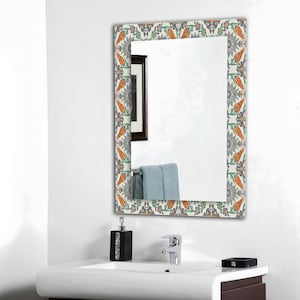 Huge Mirror Wall Decor, Mirror Decor for Bedroom, Tempered Glass Mirror Decor for Living Room, Mirror for Bathroom - Oriental Pattern Theme