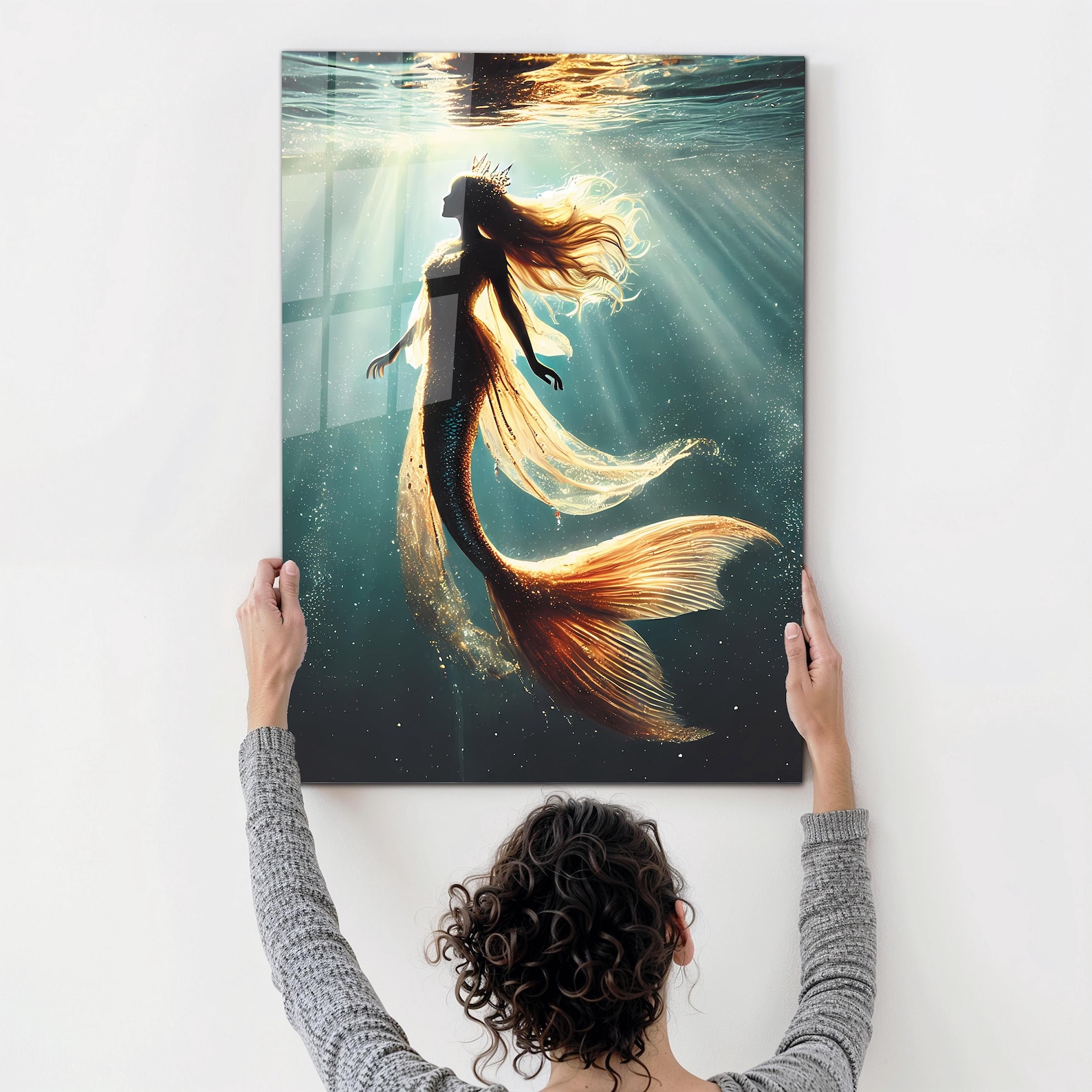Mermaid Wall Art-tempered Glass Wall Art-mermaid Wall Hangings-mermaid