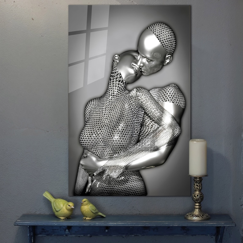 Tempered Glass Wall Art-Wall Decor-Home Decor-Glass Printing-Large Wall Art-Wall Hangings--Sculpture Wall Art Gift-Modern Sculpture Themed image 1