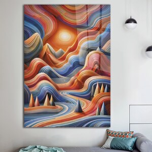 Tempered Glass Wall Art / Ocean Sunset Wall Art / Wall Decor / Large Wall Art / Ocean Sunset Window Decor / Christmas Gift