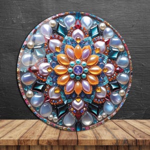 Tempered Glass Wall Art-Stained Look Round Wall Art Gift-Circle Wall Art-Tempered Glass Art-Glass Wall Decor-Abstract Glass Round Wall Art