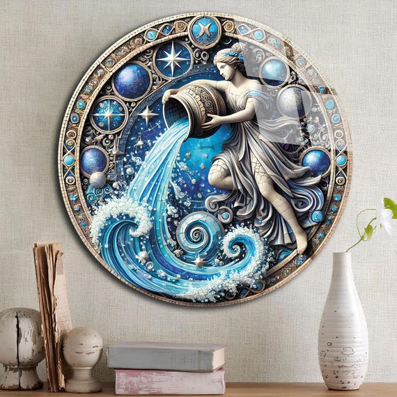 Aquarius Zodiac Sign, Horoscope Wall Art, Astrology Wall Art