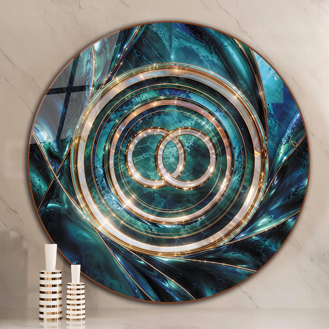 Infinity Tempered Glass Wall Art-luxury Wall Art Gift-circle Wall Art ...