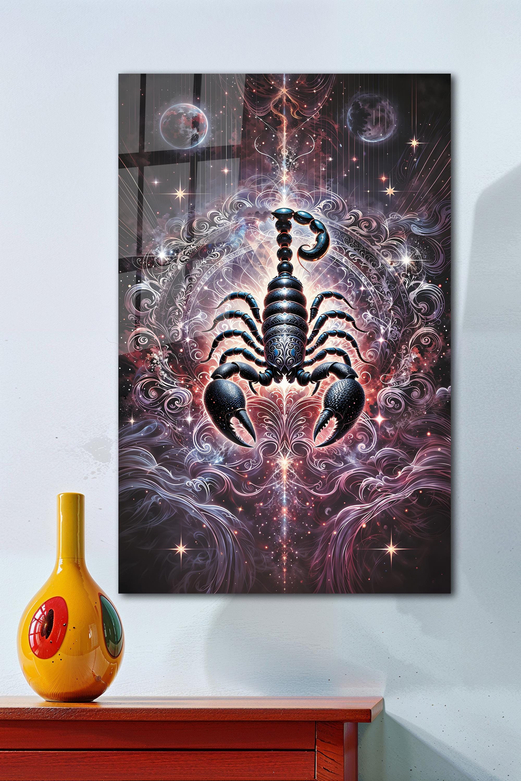 Tempered Glass Wall Art, Scorpio Zodiac Sign, Horoscope Wall Art