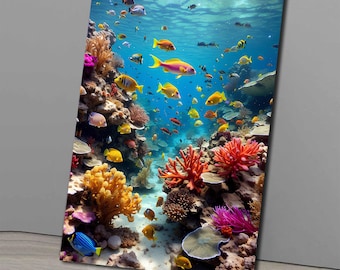 Sea Creatures Wall Art , Fishes Wall Art , Ocean Wall Decor , Tempered Glass Art Nature , Glass Printing , Aesthetic Art , Wall Art Home