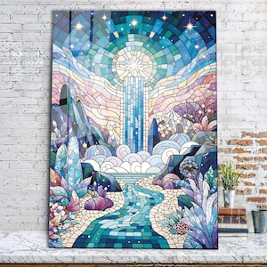 Waterfall Wall Art, Tempered Glass Wall Art, Glass Printing, Large Glass Wall Art, Modern Glass Art, Wall Hangings, Mosaic Look Wall Art