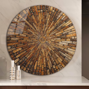 Tempered Glass Wall Art-Stained Look Round Wall Art Gift-Circle Wall Art-Tempered Glass Art-Glass Wall Decor-Abstract Glass Art-Round Decor