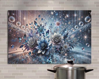 Tempered Glass Stove Backsplash Panel, Stove Back Cover, Kitchen Decor, Stove Top Cover, Kitchen Backsplash Tile, Chopping and Noodle Board