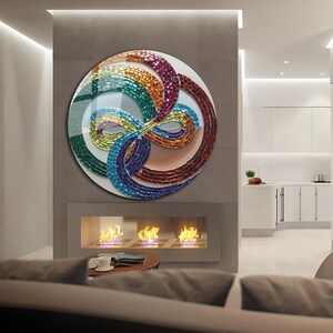 Infinity Symbol Glass Wall Art-round Ancient Mosaic-modern Art-round ...