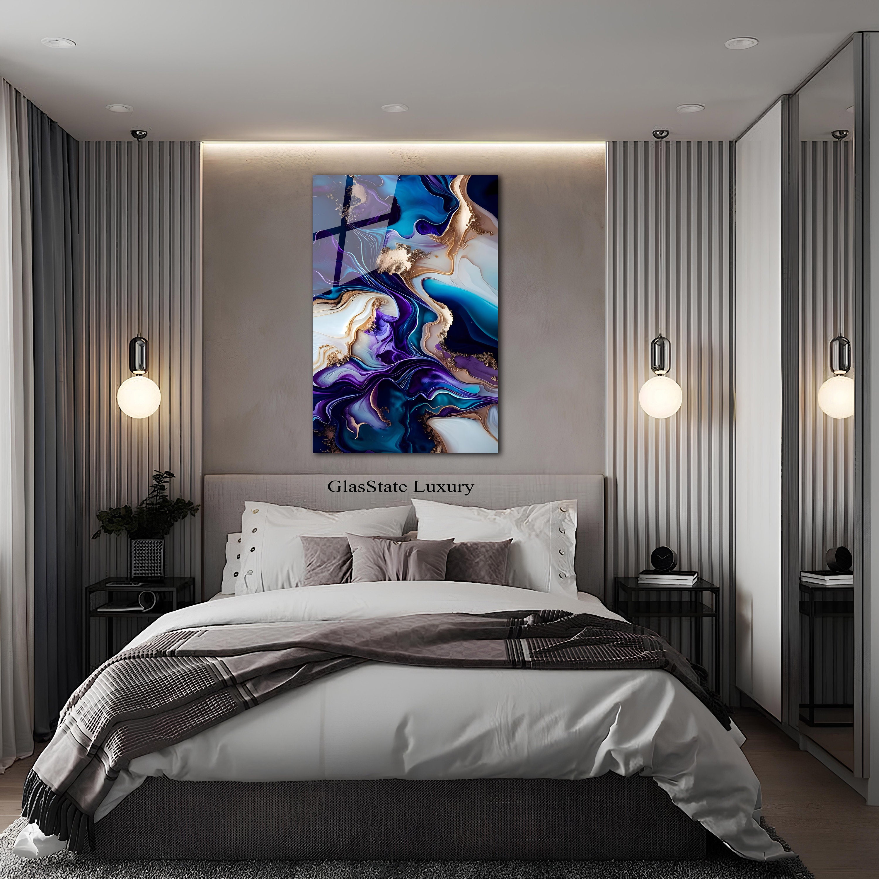 Tempered Glass Wall Art, Extra Large Wall Decor, Living Room Home Decor ...