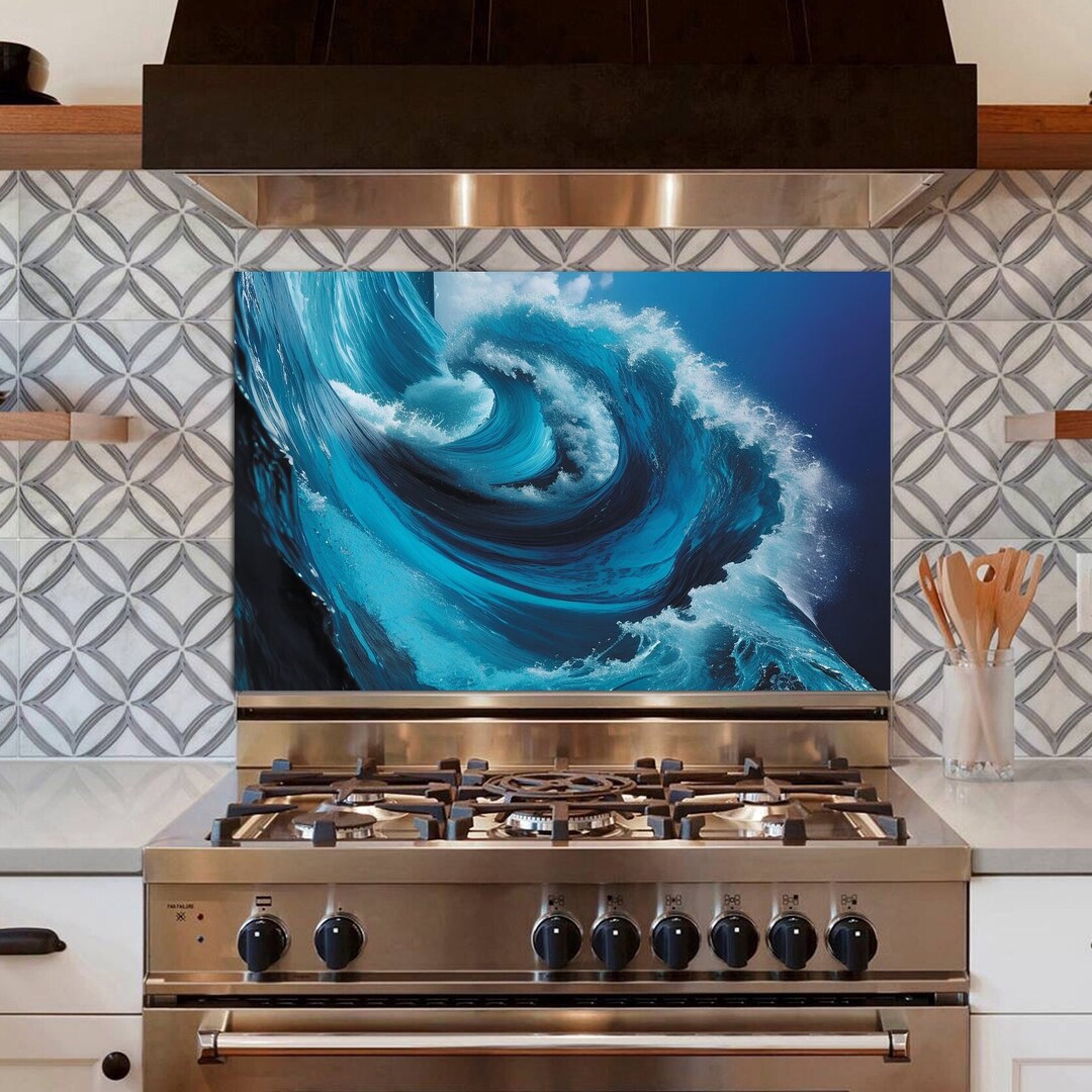 Kitchen Glass Splashback Aquarium Underwater Sea Tempered Glass Sea ...