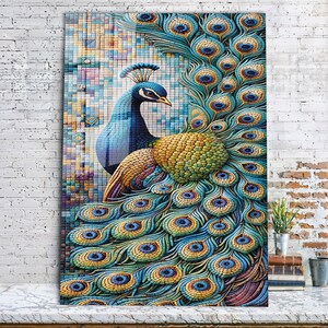 Tempered Glass Wall Art Stained Peacock Wall Art for Living Room Home Decor Gifts for Her Housewarming Gifts Animal Wall Hangings for Gift