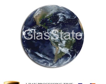 宇宙から見た地球の強化ガラス製ウォールアート、地球と月のガラス