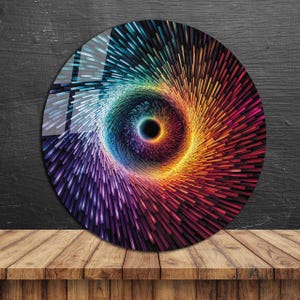 Art mural Deep Evil Eye, art mural mosaïque Nazar dans un style en verre audacieux, art mural rond en verre de protection pour entrée et décoration d'intérieur spirituelle