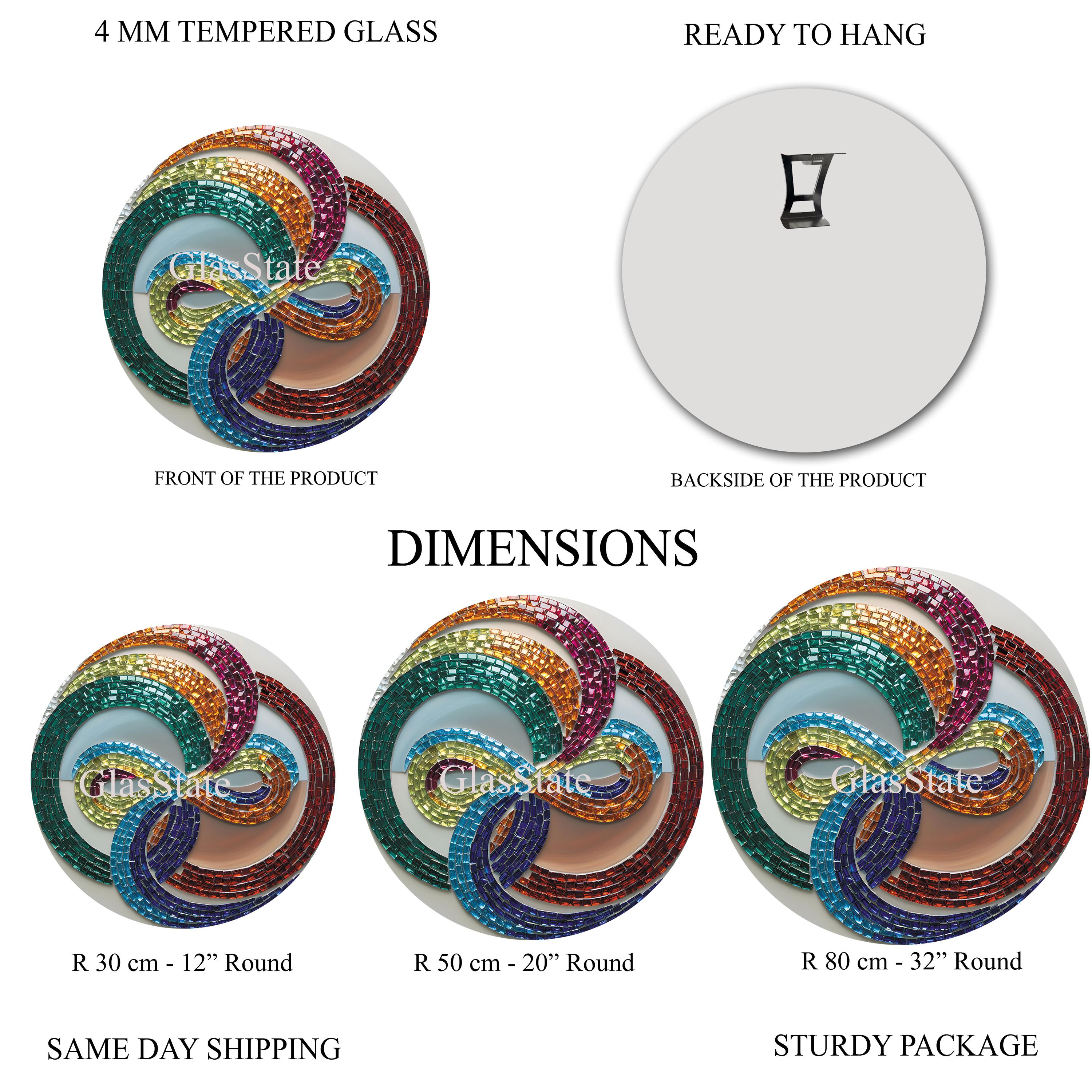Infinity Symbol Glass Wall Art-round Ancient Mosaic-modern Art-round ...
