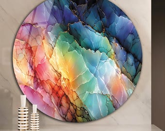 Tempered Glass Wall Art-Round Wall Art Gift-Circle Wall Art-Tempered Glass Art-Glass Wall Decor-Glass Printing-Round Wall Decor