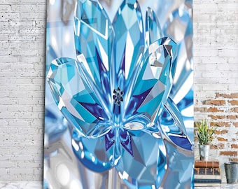Crystal flowers Art, Modern glass wall art, Contemporary art, Glass panel, Tempered glass, office wall art, glass flowers, glass wall decor