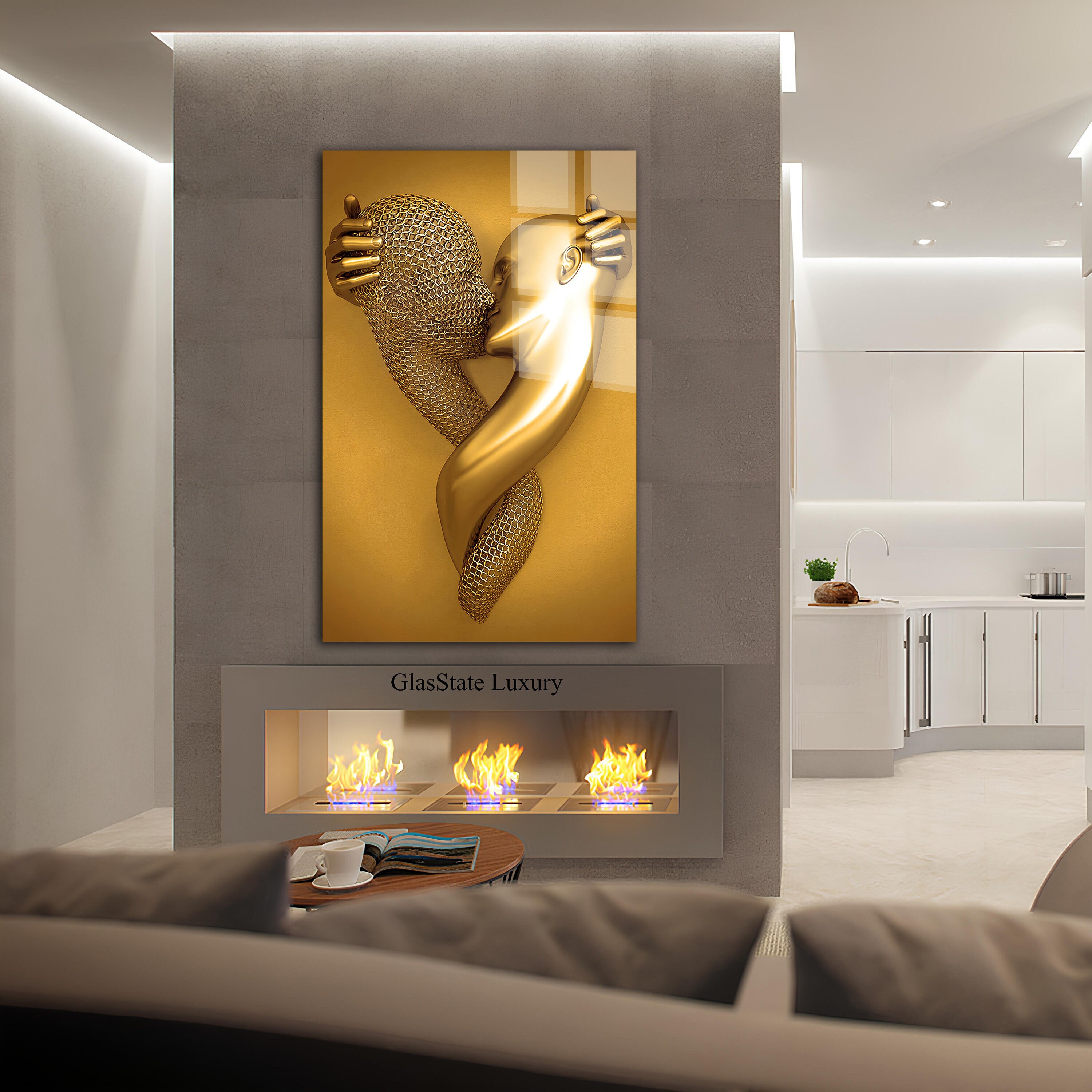 Tempered Glass Wall Art-Wall Decor-Home Decor-Glass Printing-Large Wall Art-Wall Hangings--Sculpture Wall Art Gift-Modern Sculpture Themed