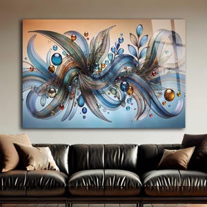 Modern glass wall art, Glass Summer flowers, Contemporary art, Glass panel, Tempered glass, office wall art, glass flowers, glass wall decor