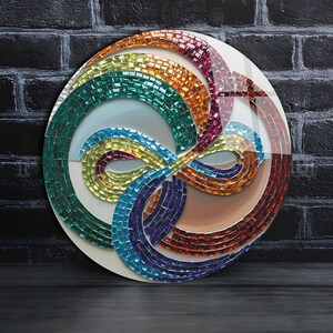 Infinity Symbol Glass Wall Art-round Ancient Mosaic-modern Art-round ...