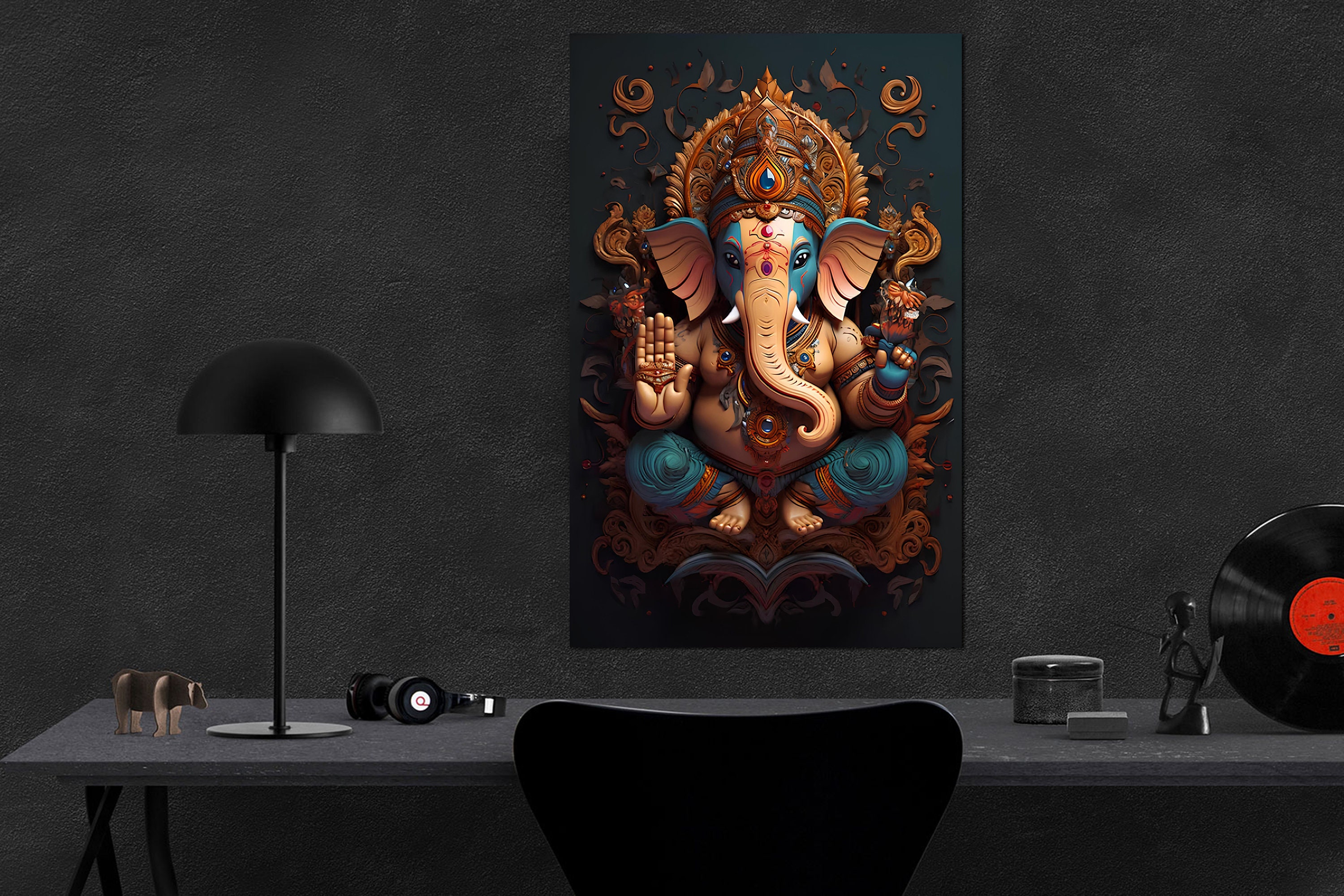Ganesh Wall Art, Tempered Glass Wall Art, Glass Printing, Extra Large