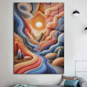 Tempered Glass Wall Art / Ocean Sunset Wall Art / Wall Decor / Large Wall Art / Ocean Sunset Window Decor / Christmas Gift