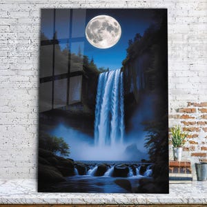 Waterfall Wall Art, Tempered Glass Wall Art, Glass Printing, Large Glass Wall Art, Modern Glass Art, Wall Hangings, Landscape Wall Art