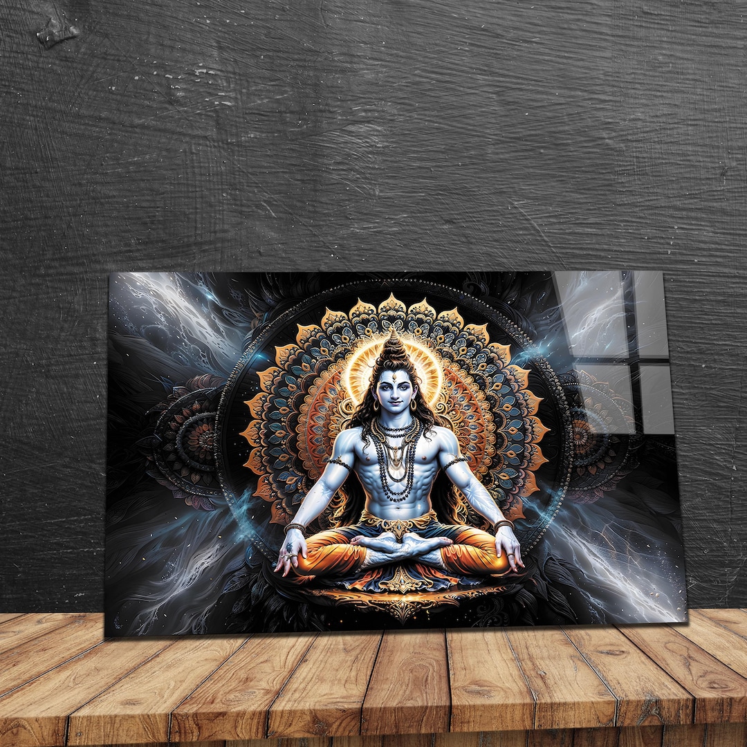 Tempered Glass Wall Art, Shiva Wall Art, Glass Printing, Extra