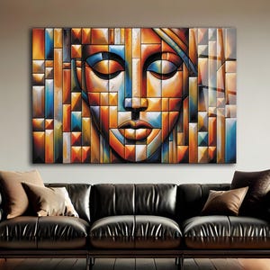 Pablo Picasso Inspired Wall Art, Tempered Glass Wall Art, Glass Printing, Large Glass Wall Art, Wall Hangings,Wall Art, Modern Stained Glass