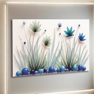 Modern glass wall art, Glass Summer flowers, Contemporary art, Glass panel, Tempered glass, office wall art, glass flowers, glass wall decor