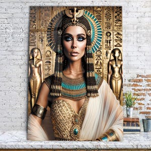 Cleopatra Glass Wall Art, Egyptian Queen Art, Egyptian Cleopatra Glass Decor, Egyptian Goddess Wall Art, Tempered Glass, Glass Printing Art