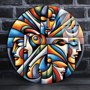 Pablo Picasso Inspired Wall Art, Tempered Glass Wall Art, Glass Printing, Large Glass Wall Art, Wall Hangings, Cubism Wall Art, Modern Glass