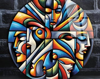 Pablo Picasso Inspired Wall Art, Tempered Glass Wall Art, Glass Printing, Large Glass Wall Art, Wall Hangings, Cubism Wall Art, Modern Glass