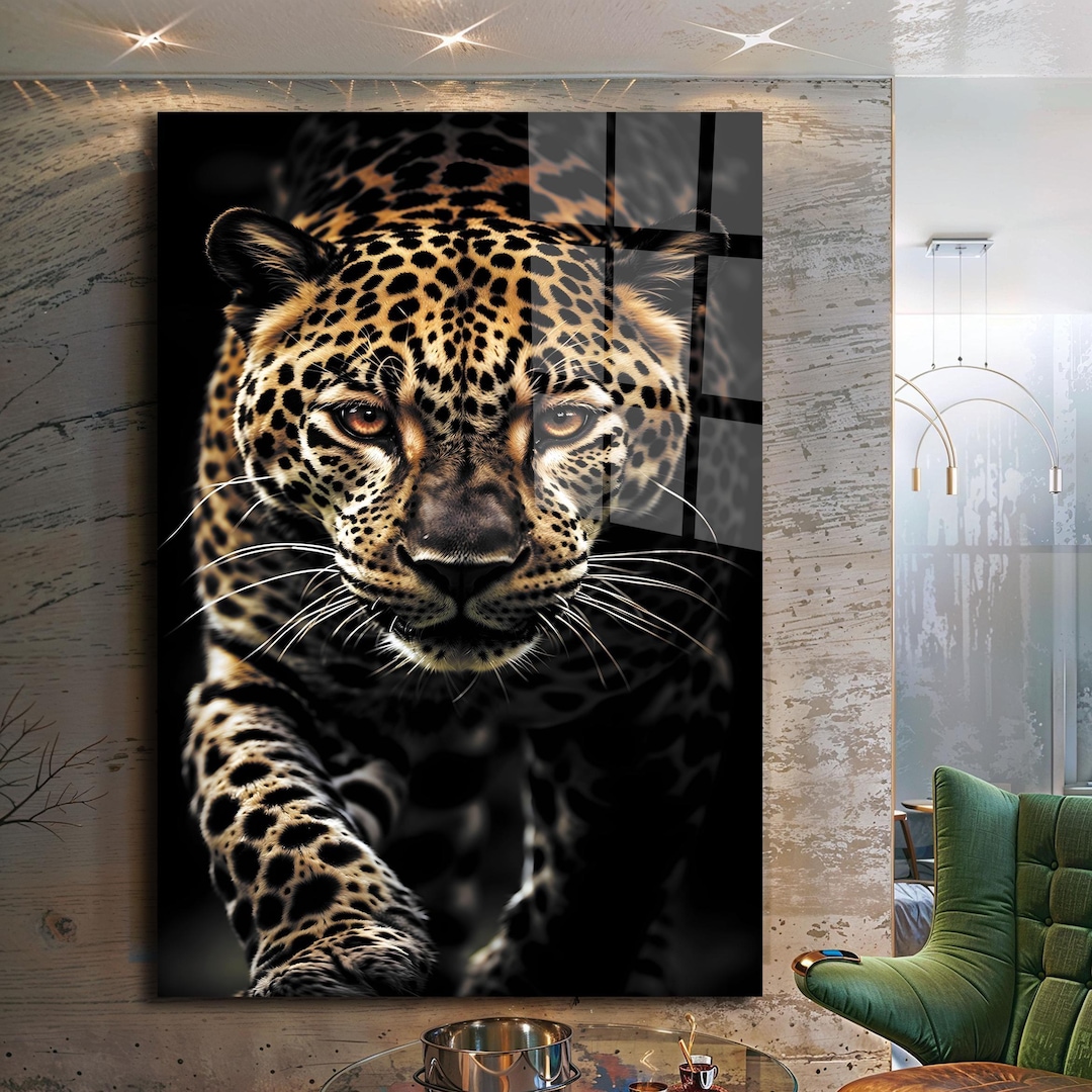 Leopard Tempered Glass Wall Art – Modern Extra Large Decor - Etsy