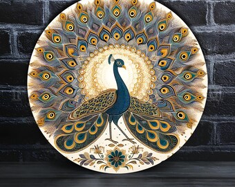 すぐに掛けられる強化ガラス製ウォールアート。白い馬の絵。クリスタル