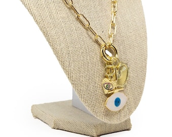 Evil Eye Heart Charming Necklace