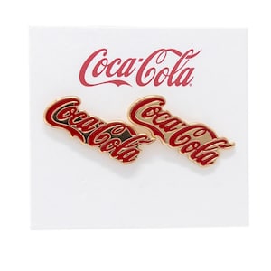 Pendientes de botón con el logotipo clásico de Coca-Cola®