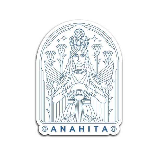 Persian Sticker Anahita Tribute Stained Glass Sticker