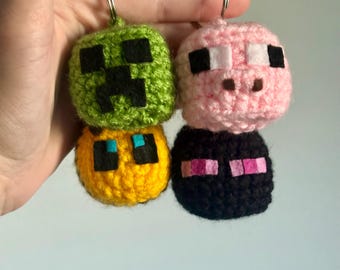 Minecraft-Inspired Crochet Keychains