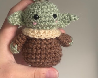 Crocheted Baby Yoda-Inspired Keychain