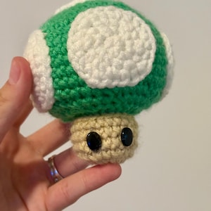 Op Mario geïnspireerde gehaakte pluche paddenstoel
