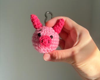 Crocheted Pooh or Piglet-Inspired Keychain