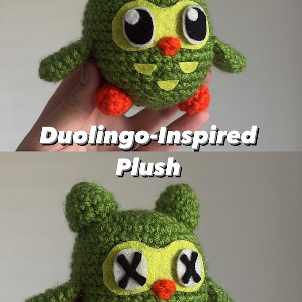 Duolingo-inspirierter gehäkelter Plüsch