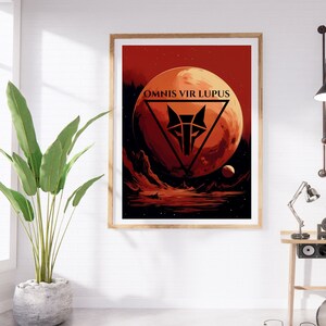 Omnis Vir Lupus Print, Red Rising Print, Red Rising Wall Art Print, Science Fiction Home Decor, Gift for Book Lovers, Nerd Wall Decor