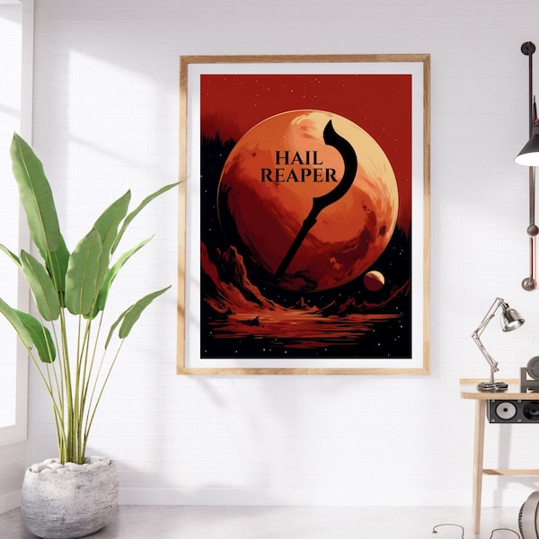 Hail Reaper Print, Red Rising Print, Red Rising Wall Art Print, Science Fiction Home Decor, Gift for Book Lovers, Howler, Wall Decor, Nerd